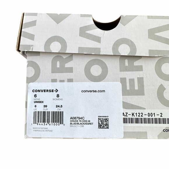 ✨Converse Chuck Taylor70 Hi Comme DES Garcons Play Sz 8 Women Shoes Blue A08794C - Picture 9 of 10